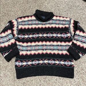 Woolrich 100% wool Multicolor Patterned turtleneck Sweater